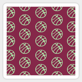 Basketball Ball Pattern Red and Green Sticker